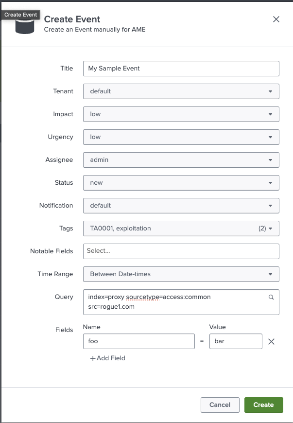 Create Event Modal