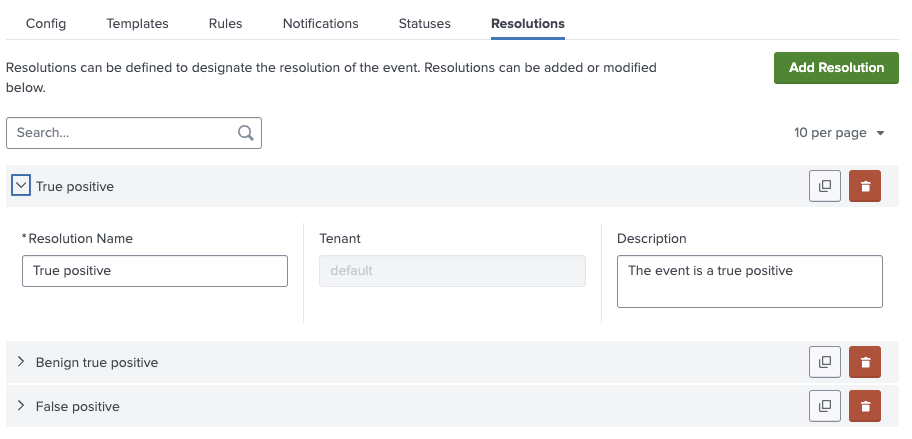 Resolutions UI