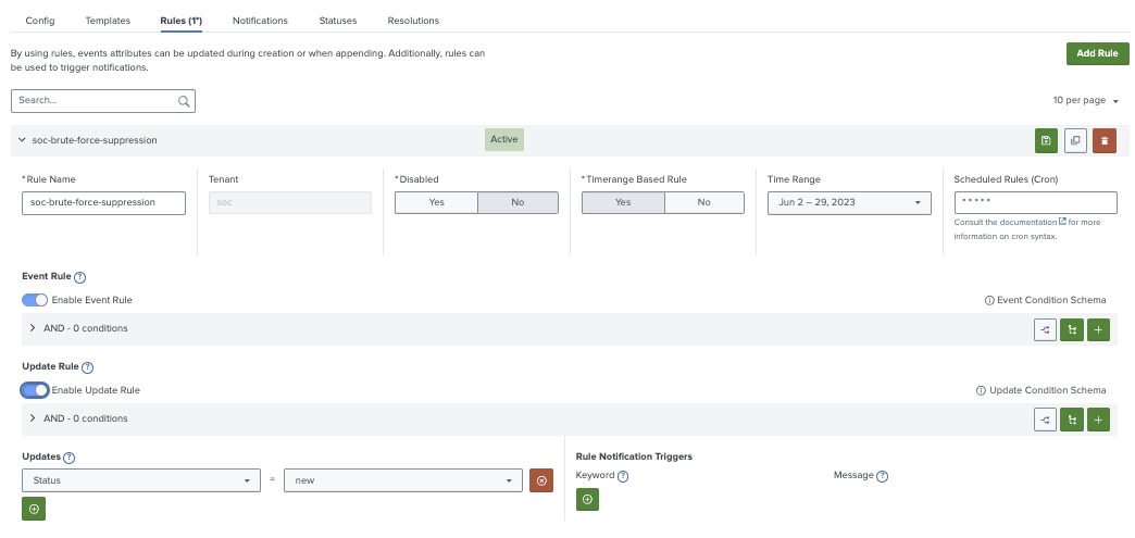 Add Rule Modal